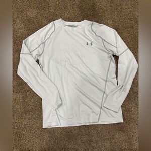Under Armour Coldtek Fitted Gray Patterned Long Sleeve Shirt